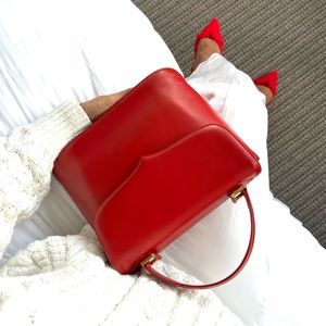 RARE Authentic Vintage Yves Saint Laurent Red Leather Handbag